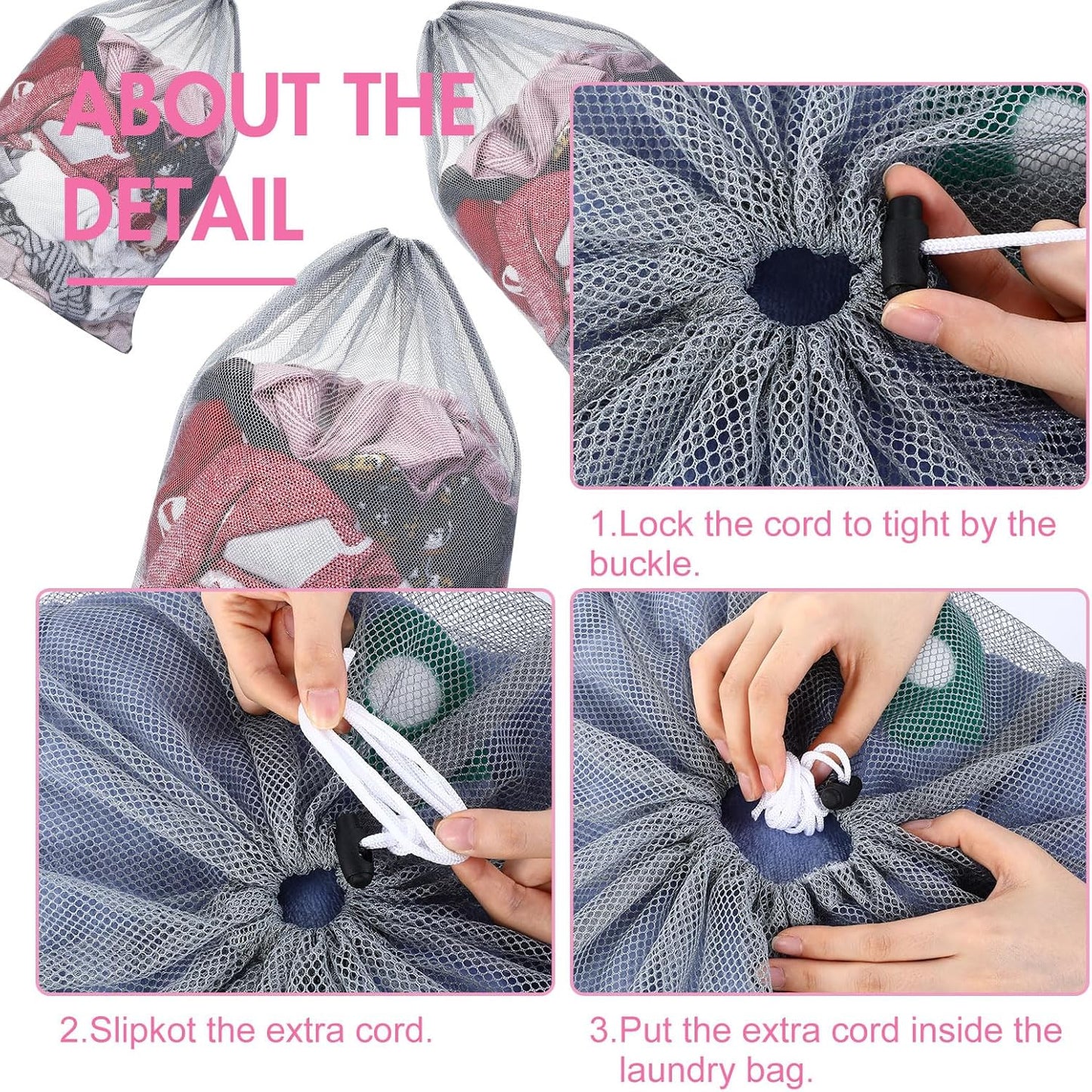 Berlune 30 Pack 24 x 36 Inches Large Mesh Bags for Laundry, Wash bags, Sturdy Mesh Material Closed