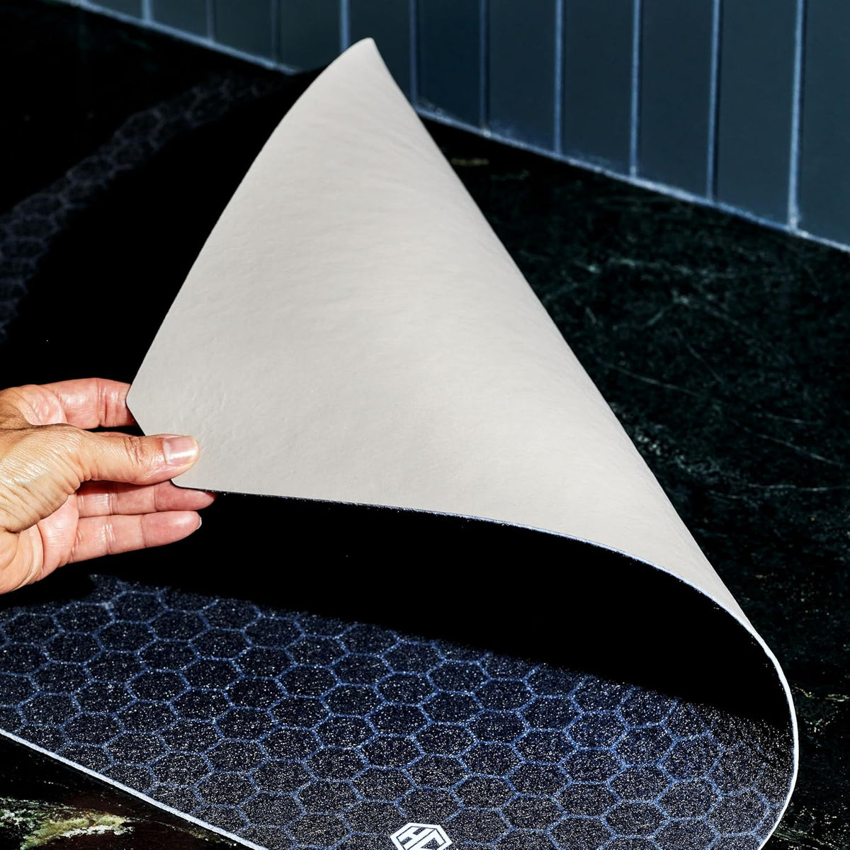 HexClad 2-Piece Dish Drying Mat Set Made of Absorbent Fabric that Holds up to 8oz of Liquid