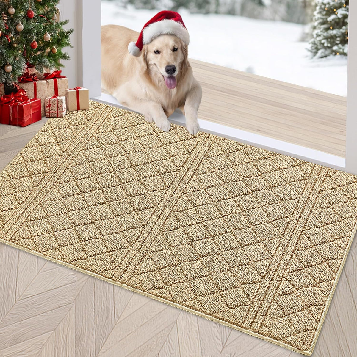 REFETONE Indoor Doormat, Front Back Door Mat 20"x32" Absorbent Rubber Backing Non Slip Door Mats