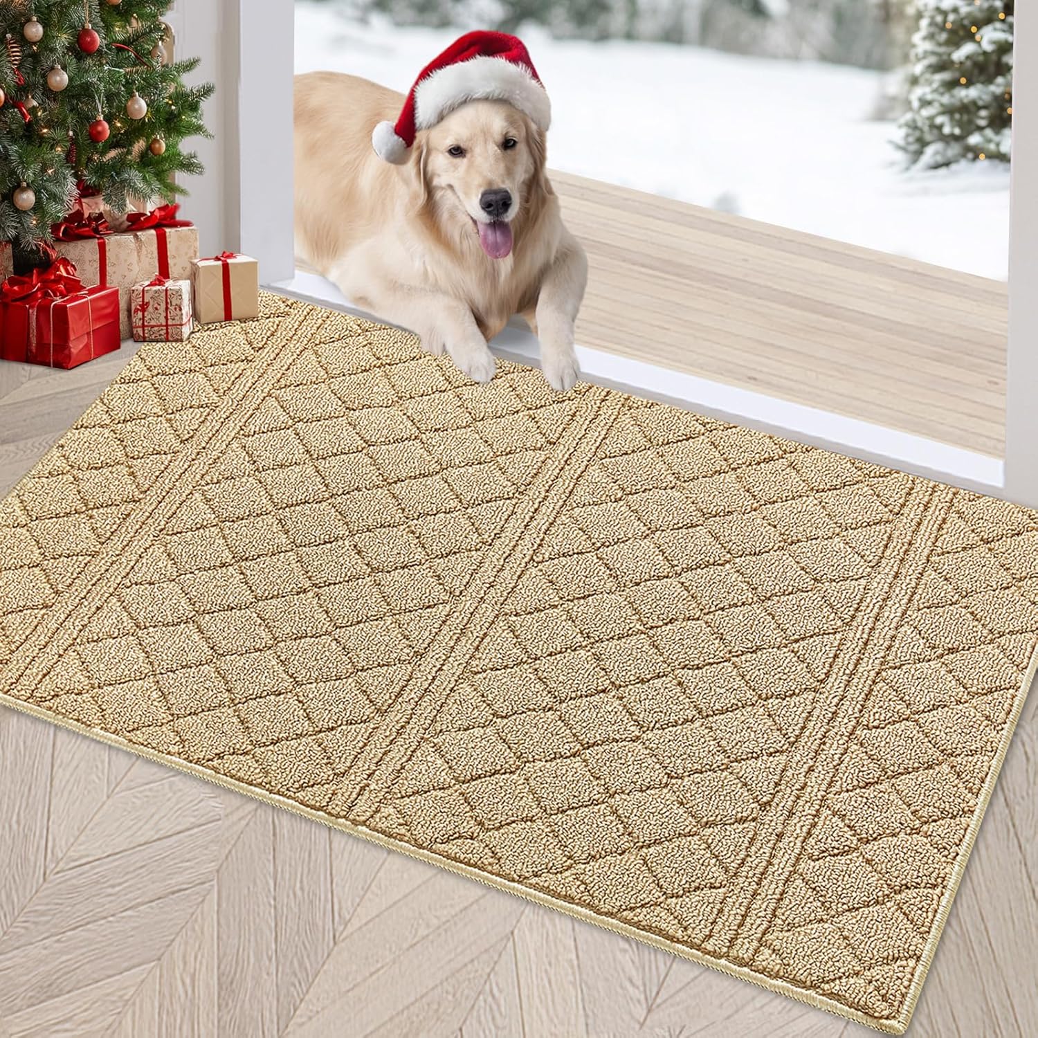 REFETONE Indoor Doormat, Front Back Door Mat 20"x32" Absorbent Rubber Backing Non Slip Door Mats