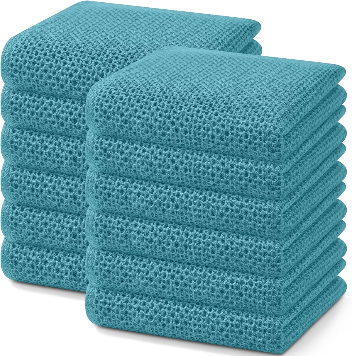 Homaxy 100% Cotton Waffle Weave Kitchen Dish Towels, Ultra Soft Absorbent Quick Drying Cleaning