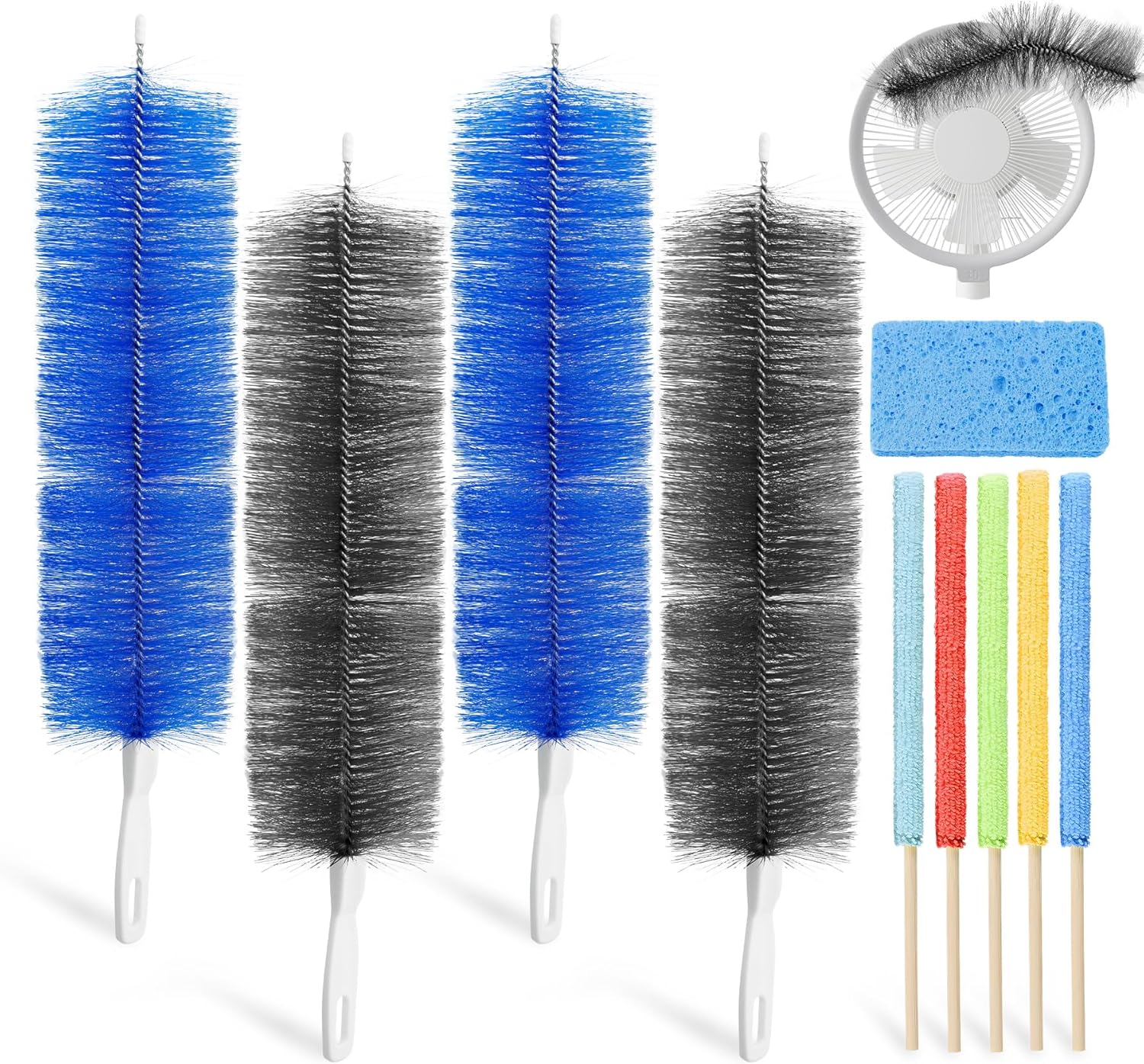 10Pcs Floor Fan Cleaning Brush Set, Bendable Fan Duster, Microfiber Detail Duster Sticks, Cleaning
