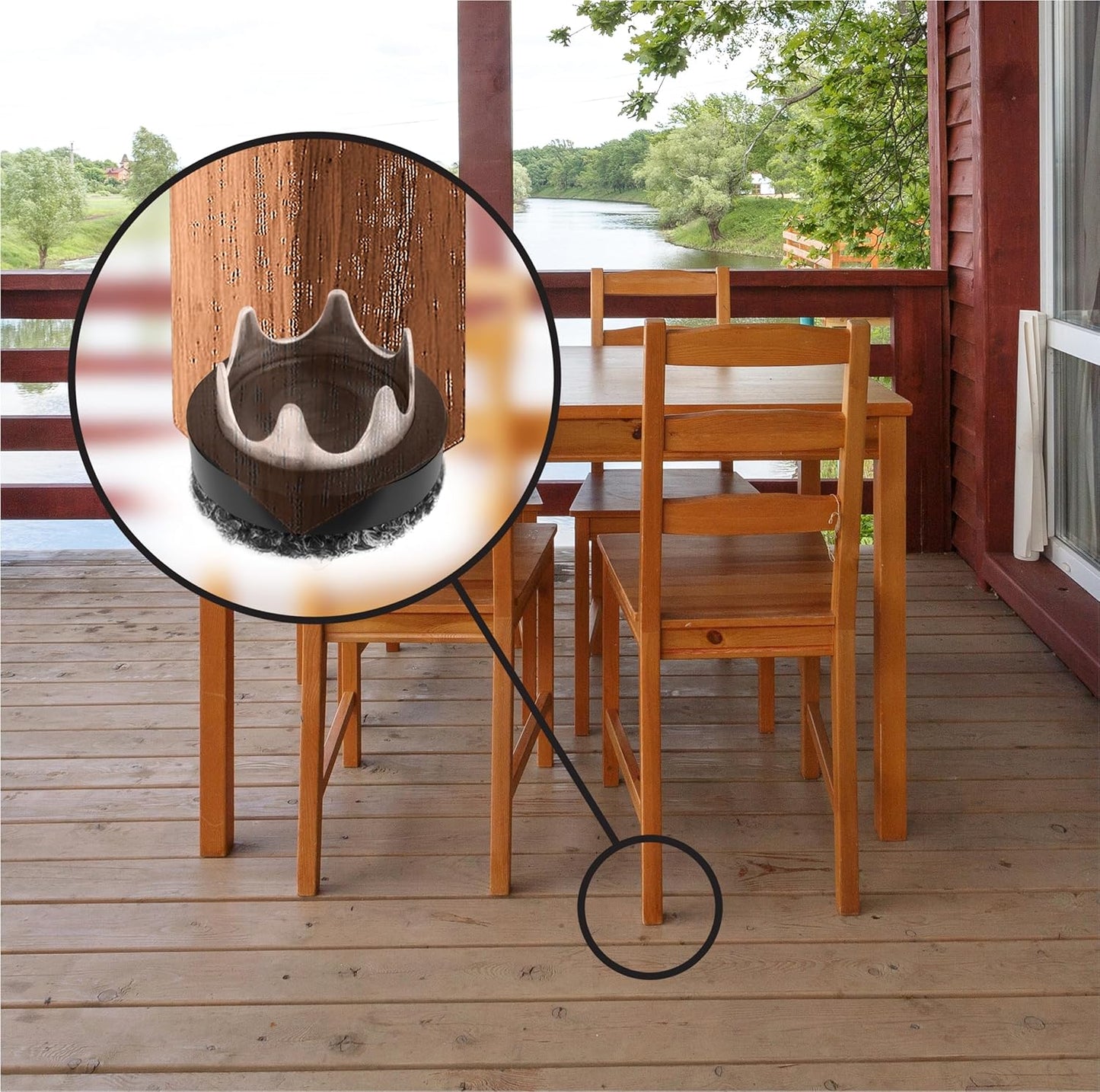GorillaOutdoor 1 inch Round Furniture Feet Floor Protectors/Weatherproof Berber Glides for
