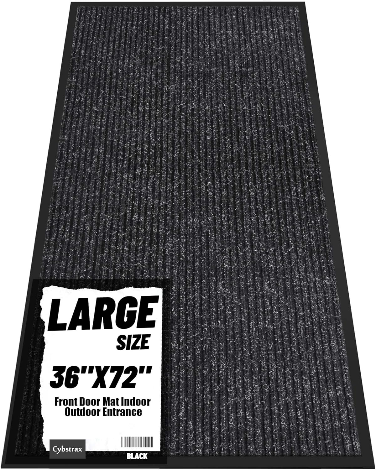 Front Door Mat Indoor Outdoor Entrance, 36" x 72" Dirt Resistant and Absorbent Door Mat, TPR