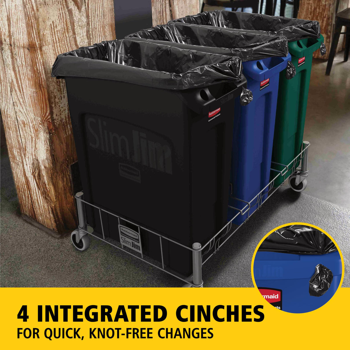 Rubbermaid Commercial Products Slim Jim Plastic Rectangular Recycling Bin/Trash Can with Venting