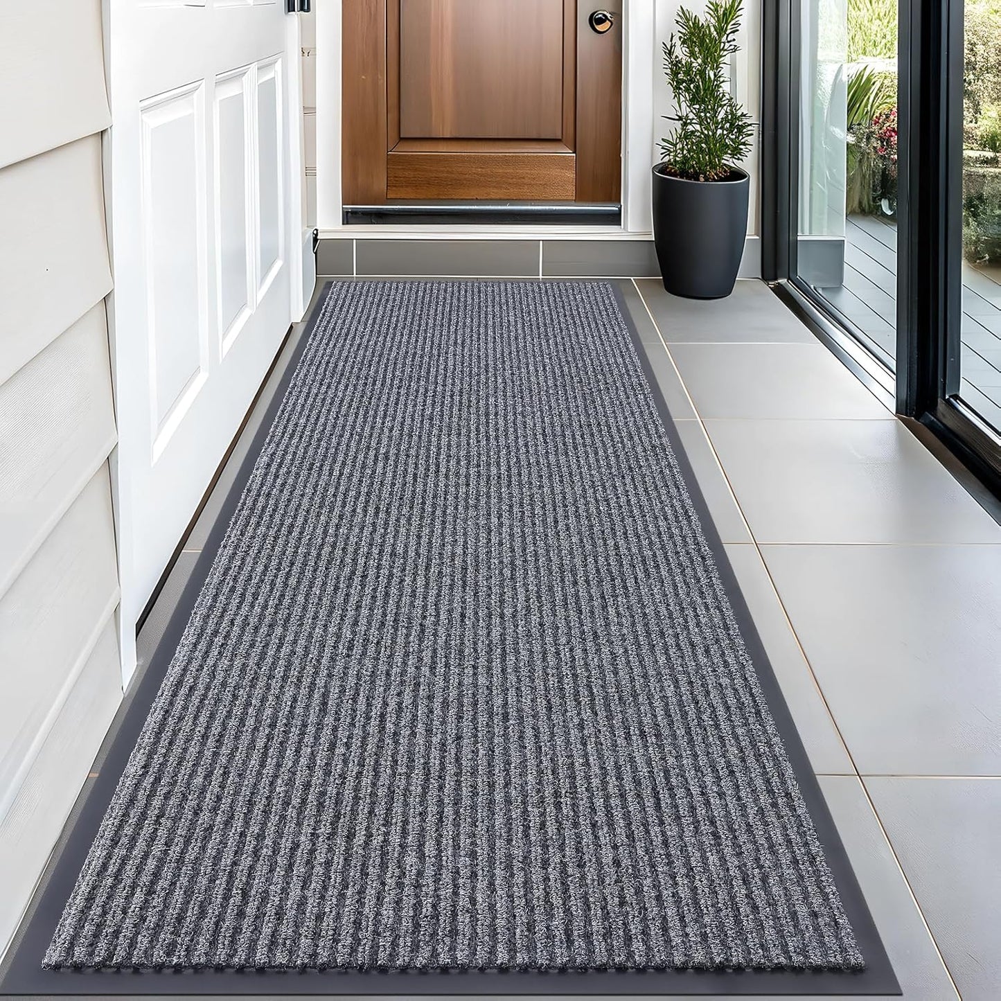 OLANLY Front Door Mat Indoor Outdoor Entrance, Waterproof Heavy Duty Doormat, Fade Resistant, Low