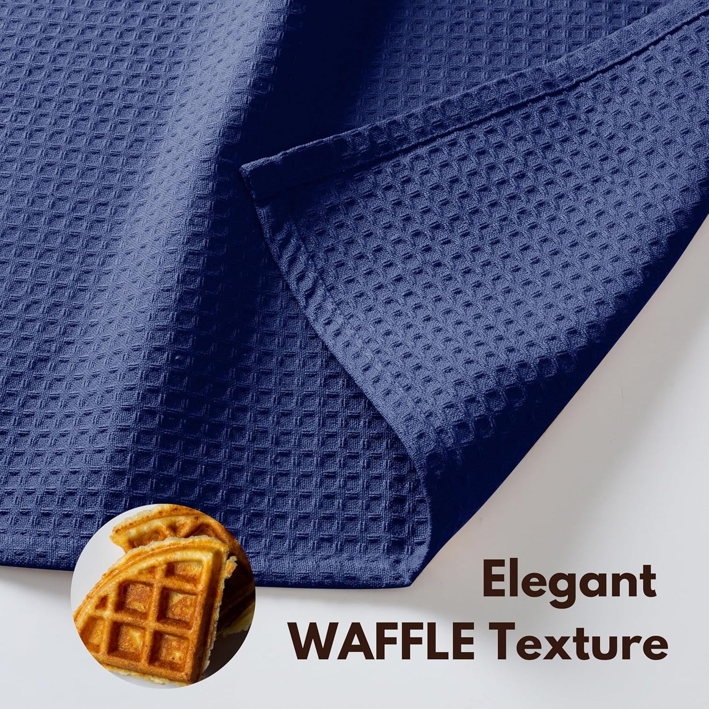 Native Fab Waffle Kitchen Towels 4 Pack - Super Absorbent 100% Cotton Dish Towel for Cleaning