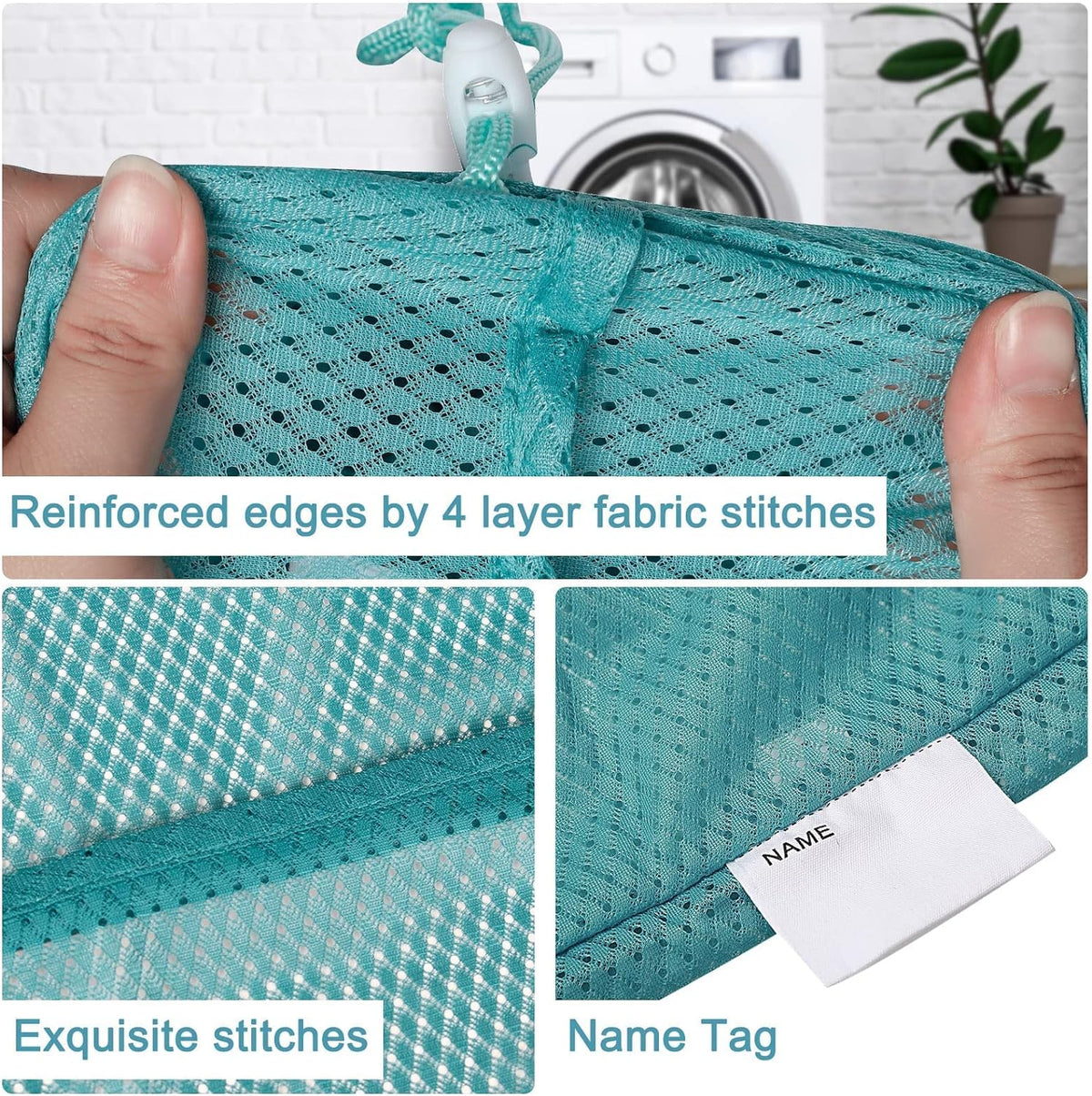 Polecasa Heavy Duty Large Mesh Laundry Bags with ID Tag and Locking Drawstring Closure - 2 Pack, 24