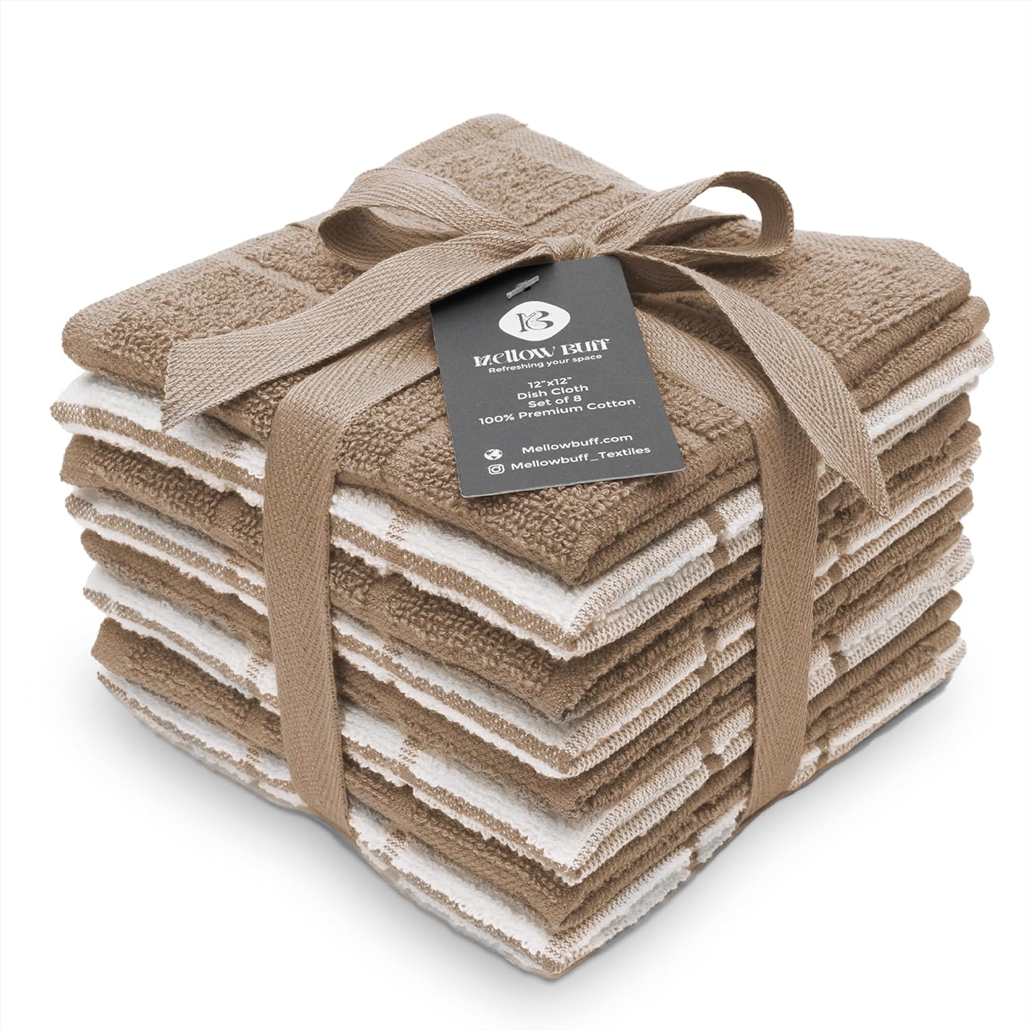 100% Cotton Terry Dish Cloth & Dish Towel, 6 Pack, Super Soft and Absorbent Kitchen Towels, Perfect