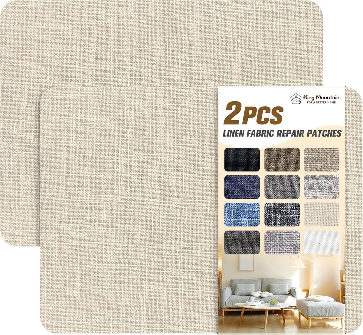 Fine Linen Repair Patches,Self-Adhesive Linen Fabric Patches,8X11 inch 2 PCS,Multi Color, Can be