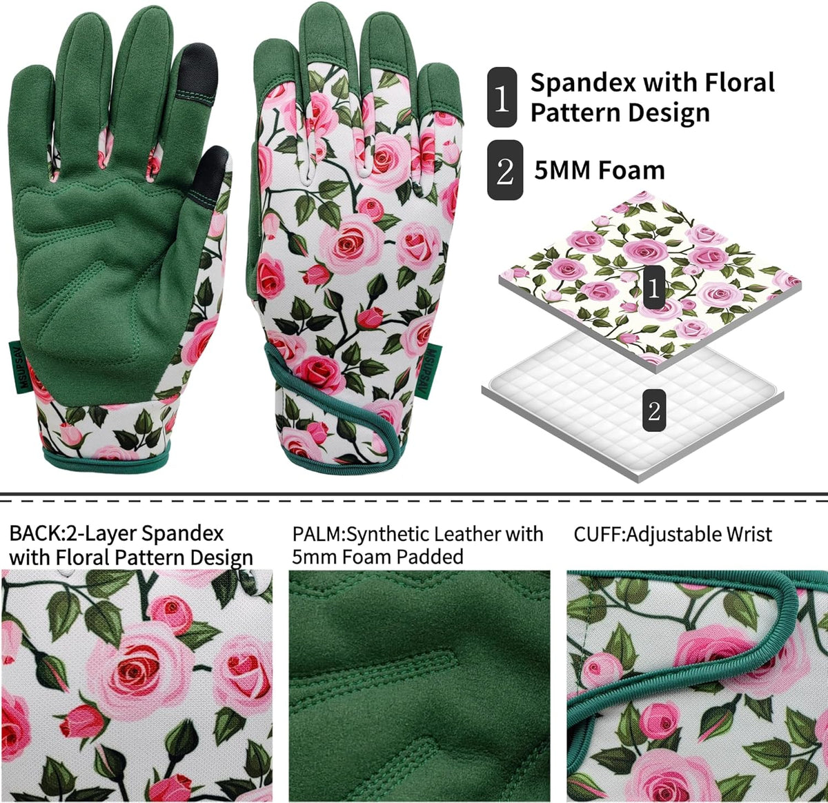 Thorn Proof&Puncture Resistant Gardening Gloves with Grip,Garden Gloves for Women, Leather Work