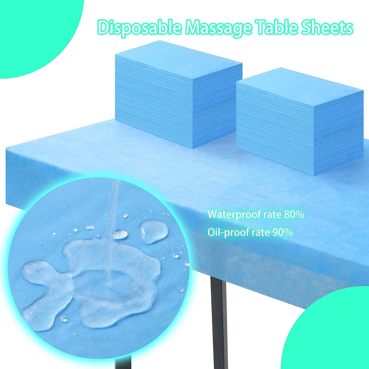 Disposable Bed Sheets for Massage Table 200 Pcs 31" x 71" Waterproof Massage Table Sheets Soft Non