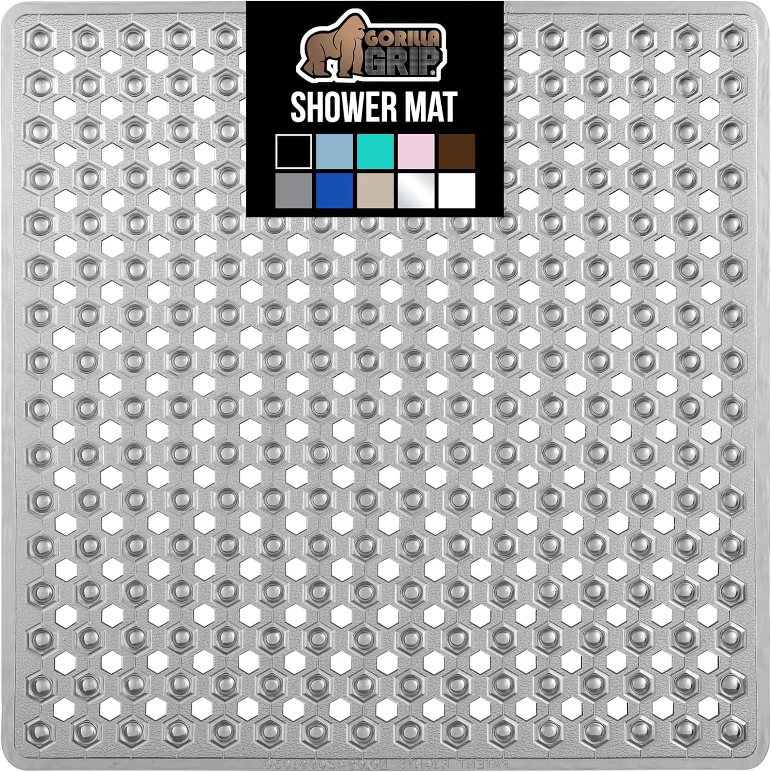 GORILLA GRIP Patented Square Shower Stall Mat, Small Bathtub Floor Mats for Stand Up Showers with