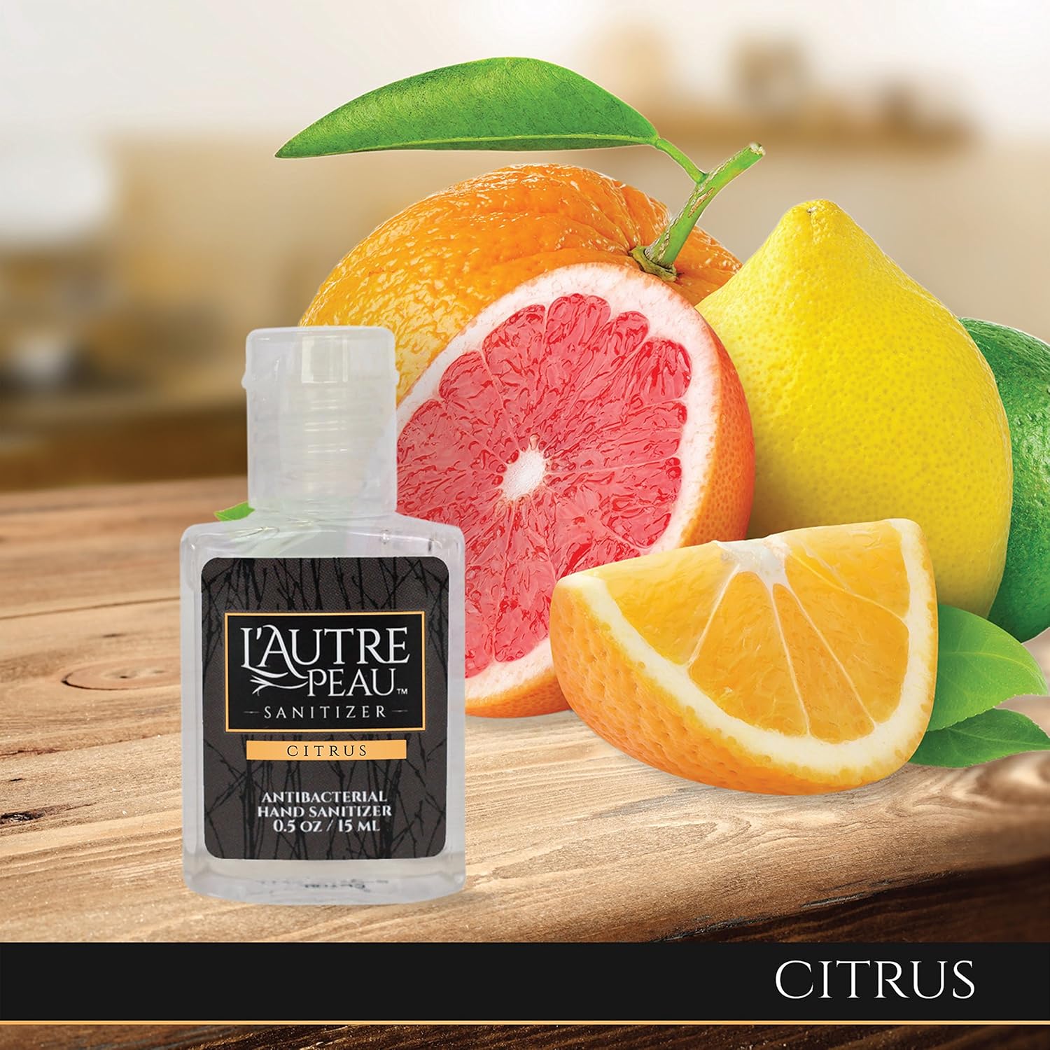 L'AUTRE PEAU Advanced Hand Sanitizer Gel with Aloe Vera, Citrus Scented 0.5 Fl Oz Travel Size Multi