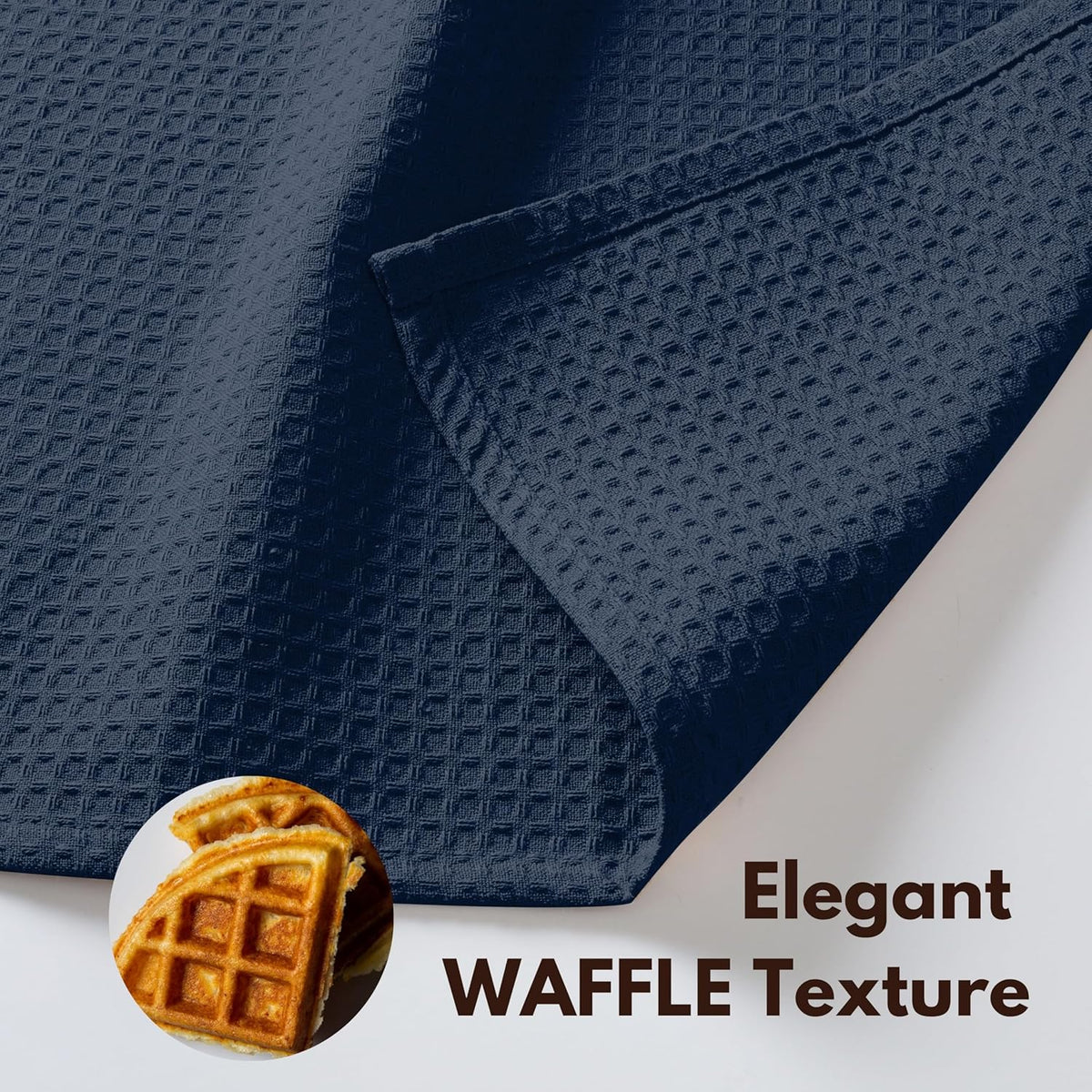 Native Fab Cotton Kitchen Towel with Hanging Loop 16x26 inches, 6-Pack, Waffle Weave Kitchen Towels