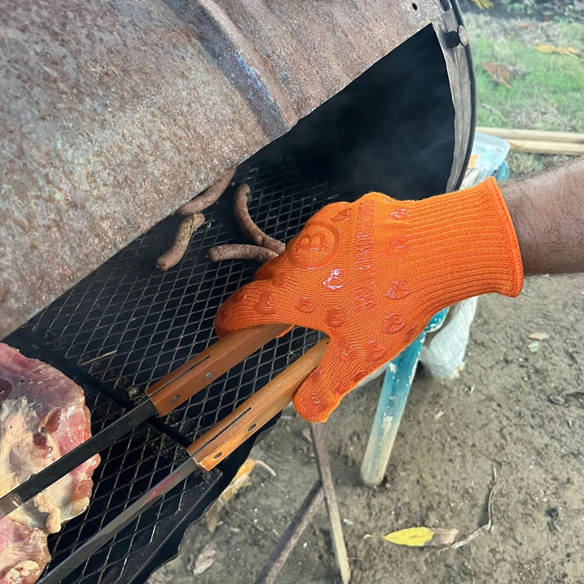 Grill Armor Oven Gloves 932°F Extreme Heat & Cut Resistant Oven Mitts with Fingers for BBQ
