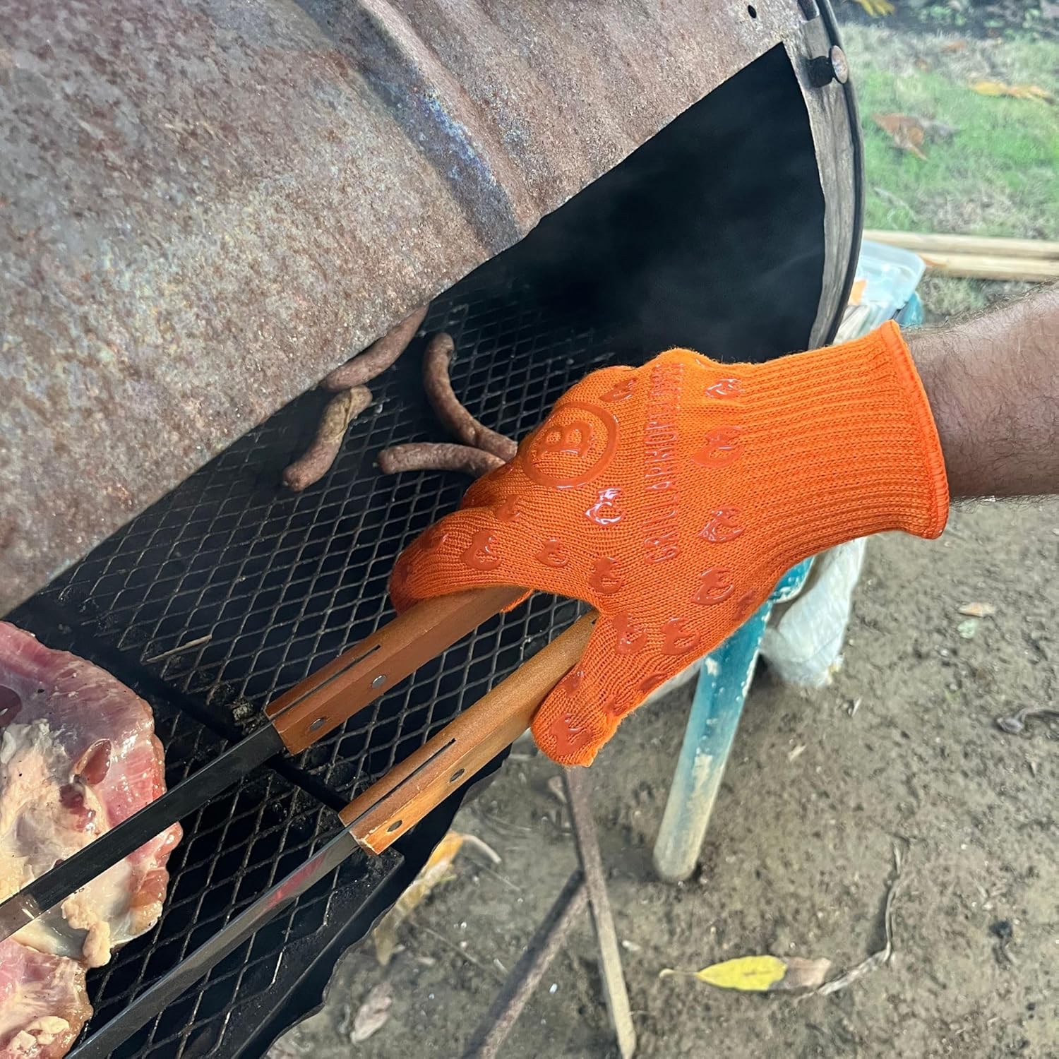 Grill Armor Oven Gloves 932°F Extreme Heat & Cut Resistant Oven Mitts with Fingers for BBQ