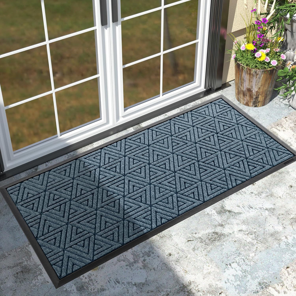 Yimobra Large Door Mat 47x24, All-Weather Waterproof Non-Slip Welcome Matt Outdoor, Heavy Duty Non