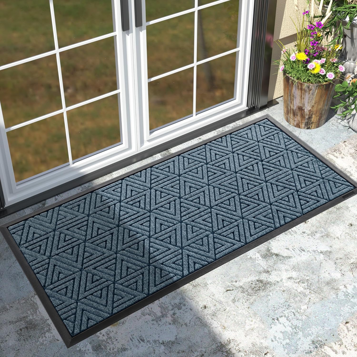 Yimobra Large Door Mat 47x24, All-Weather Waterproof Non-Slip Welcome Matt Outdoor, Heavy Duty Non