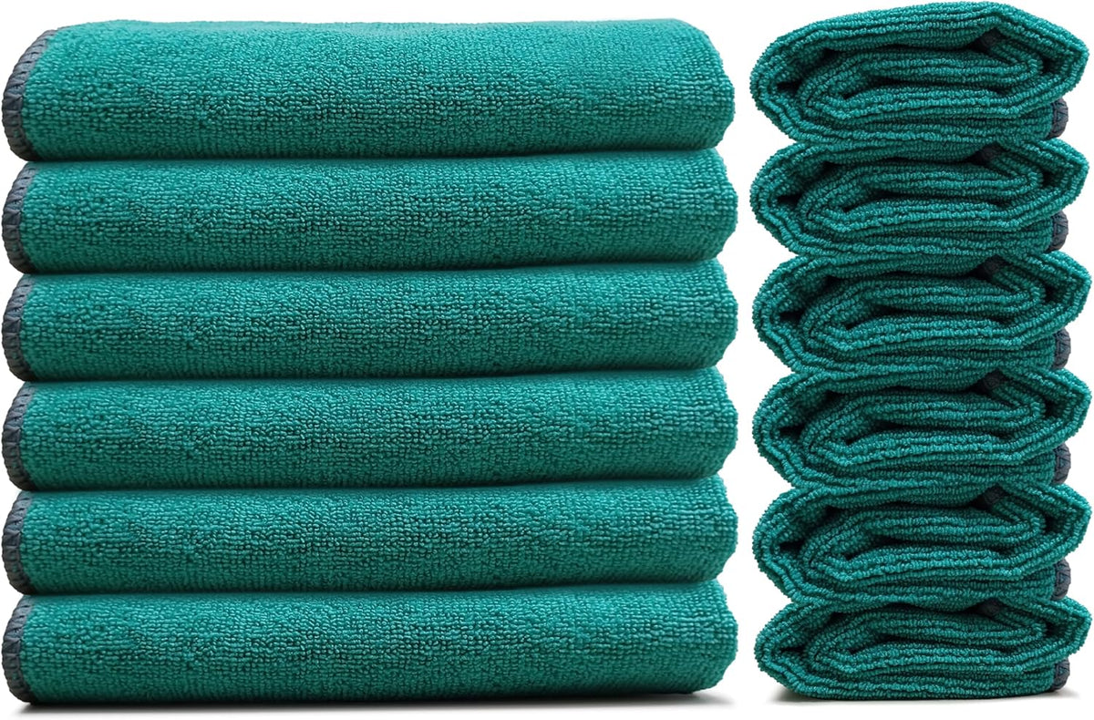 EvaClean Premium Microfiber Cleaning Cloth 16"x16" - Reusable, Washable, Non-Scratch, Microfiber