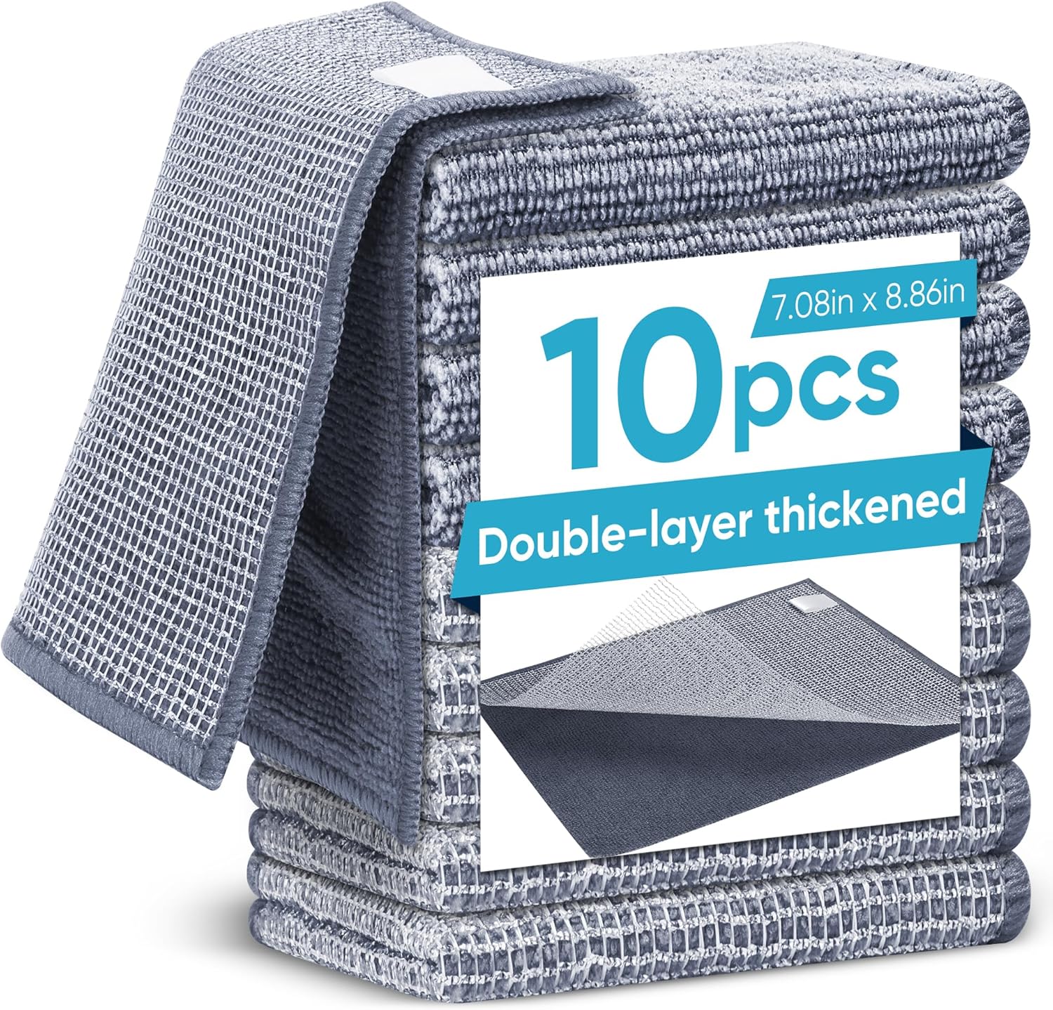 10Pcs New Upgrade 2-Layer Non Scratch Wire Dishcloth,Wire Dishwashing Rag, Non-Scratch Wire