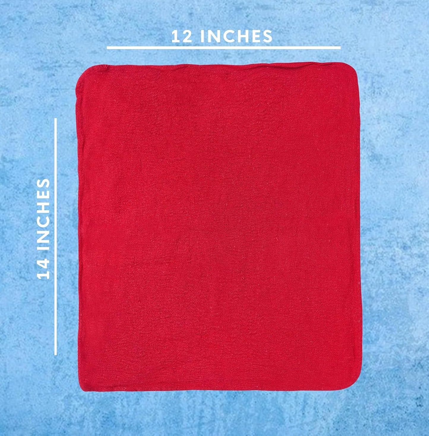 Cotton Shop Towels - Pack of 25 Cleaning Rags 12'' x 14'' - Super Soft and Absorbent Shop Rags for
