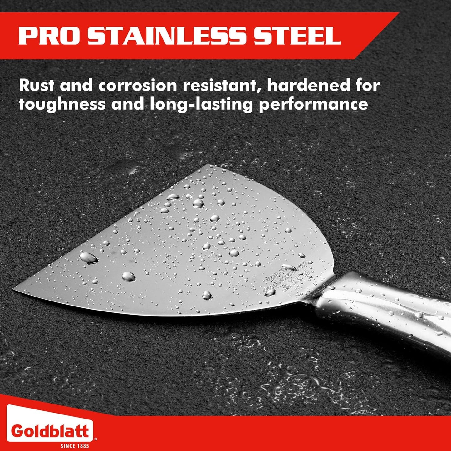 Goldblatt 6" Putty Knife, One-Piece Paint Scraper Tool, All Stainless Steel Joint Knife with