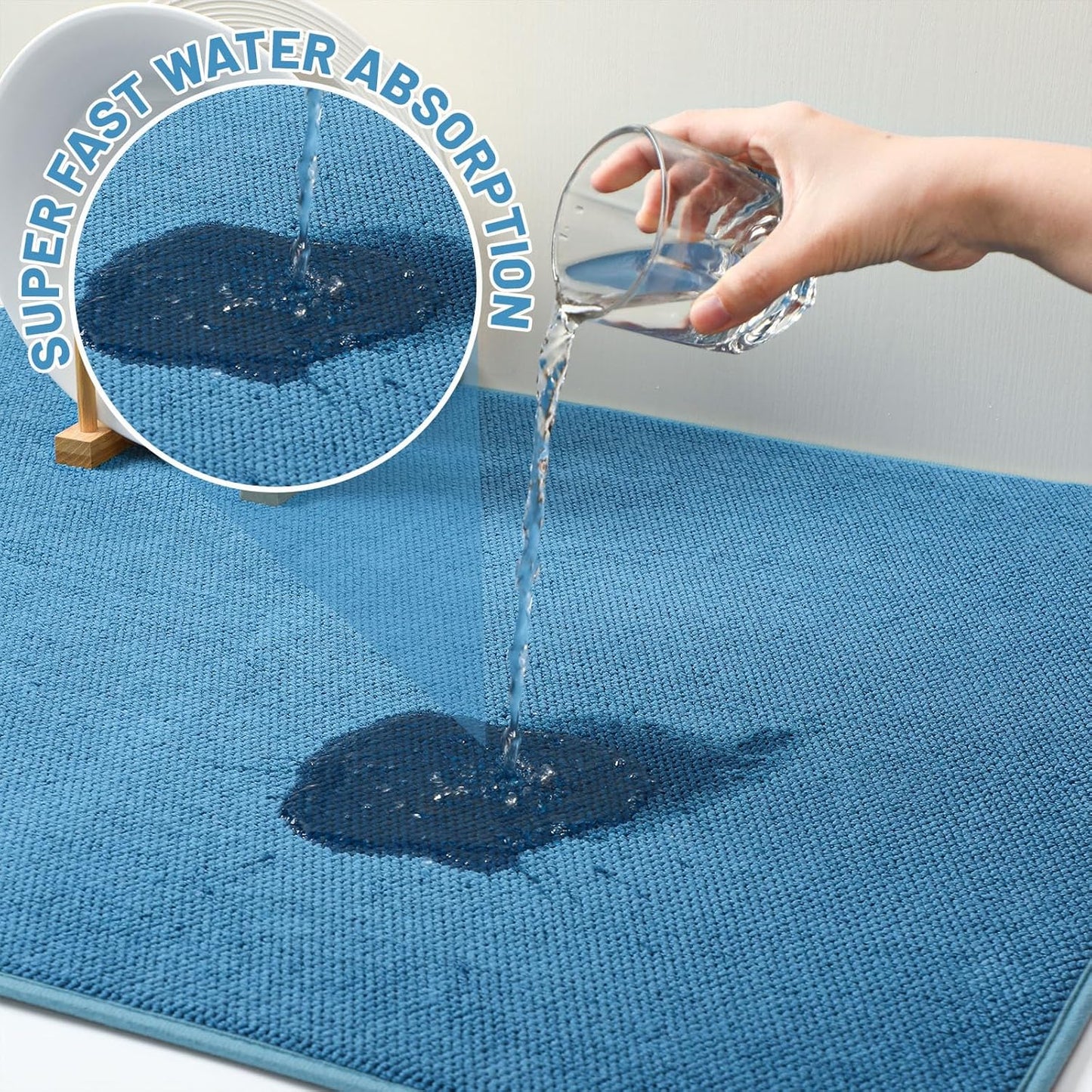 Hushee 2 Pack Extra Large Dish Drying Mat Microfiber Absorbent Dish Drying Pad Large Size Dishes