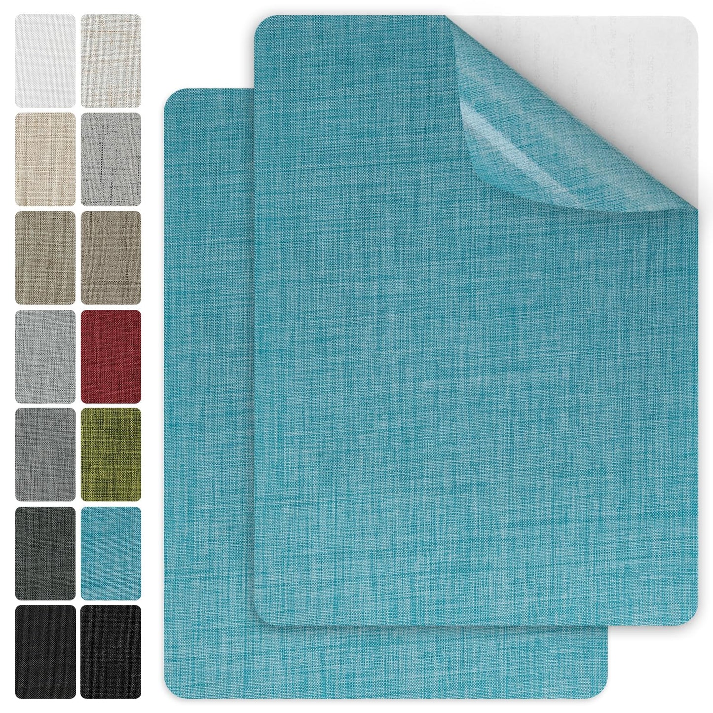 J.CARP 2Pcs Linen Repair Patches, Large Self-Adhesive Fabric Patch for Sofas, Couch, Furniture, Car