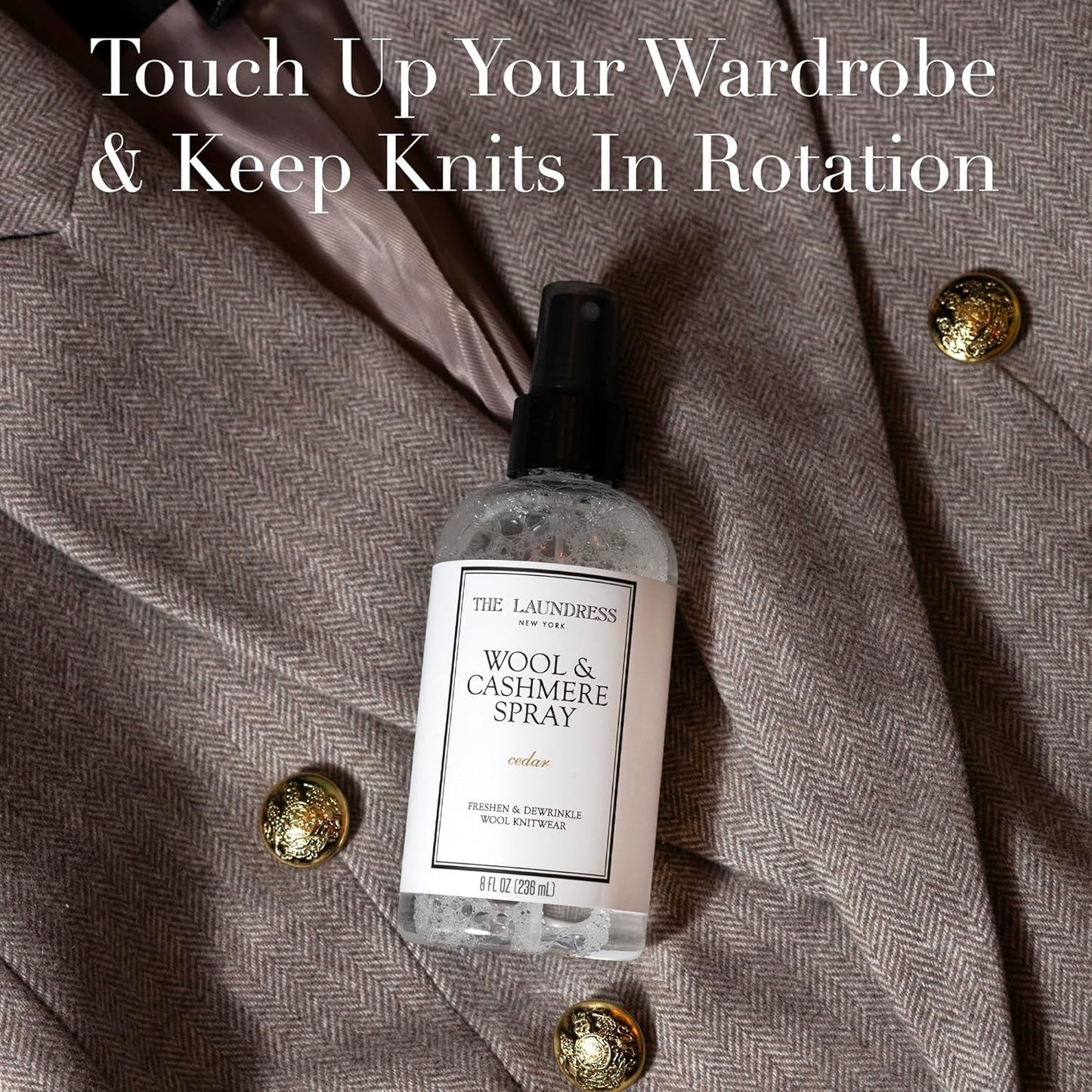 The Laundress Wool and Cashmere Fabric Spray, Wool Dewrinkle Spray, Upholstery and Linen Spray