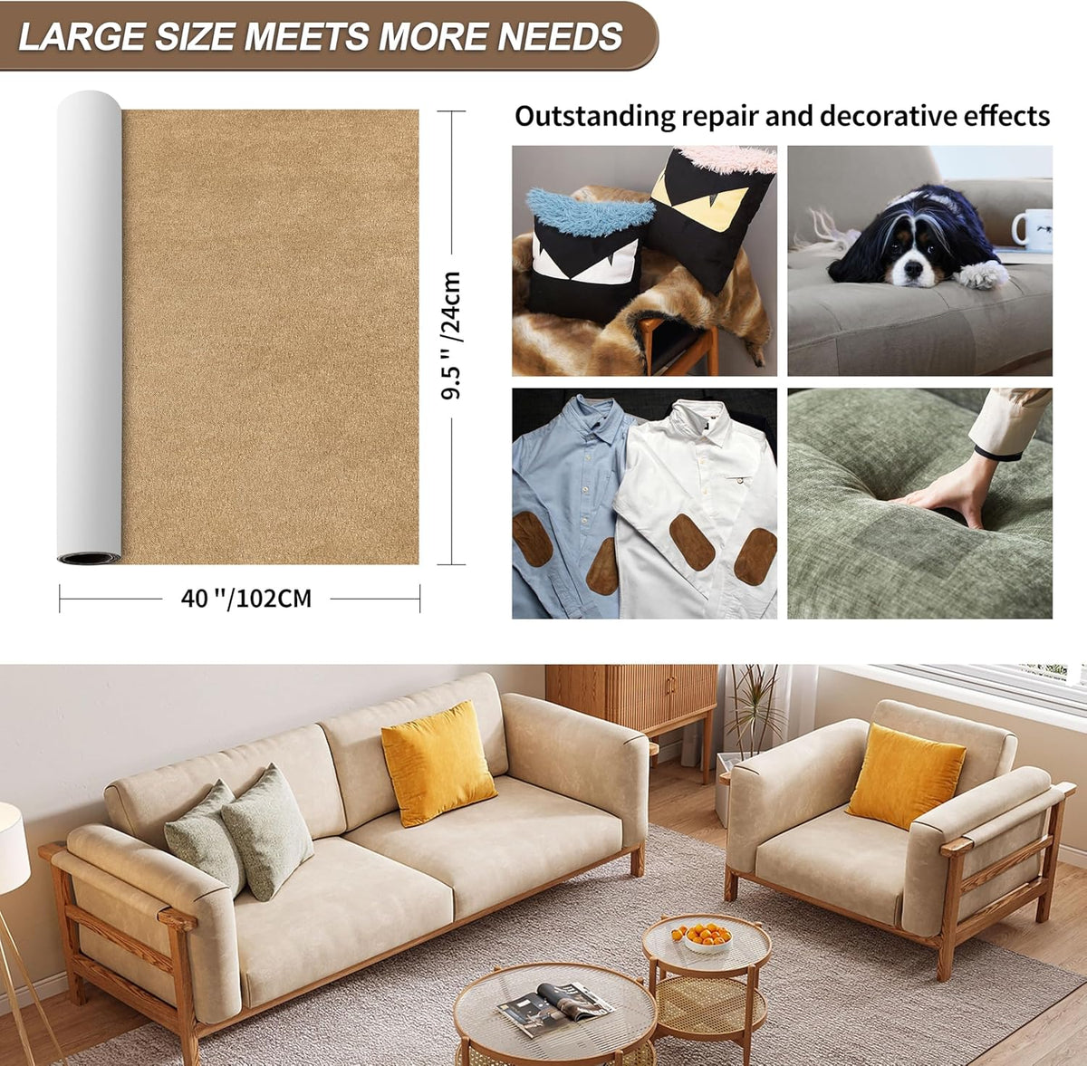 Velvet Repair Patch, Self-Adhesive Flannel Fabric Patch, Multi Colors, Microfiber Patch，Can be Used