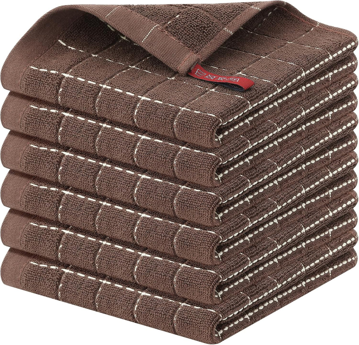 Homaxy 100% Cotton Terry Kitchen Dish Cloths, Ultra Soft and Absorbent Dish Towels for Kitchen