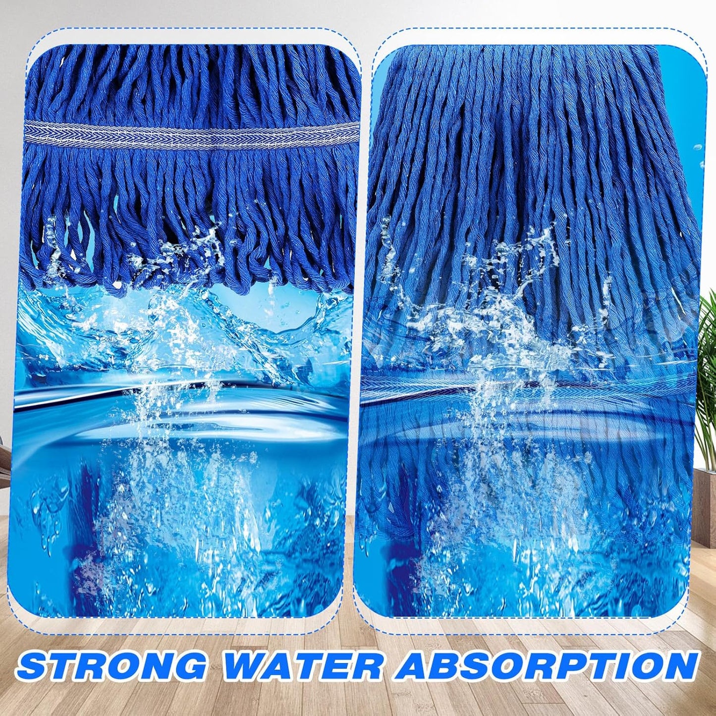 Roshtia 30 Pieces Commercial Mop Head Replacement Floor Cleaning Wet Mop Heads Heavy Duty Large