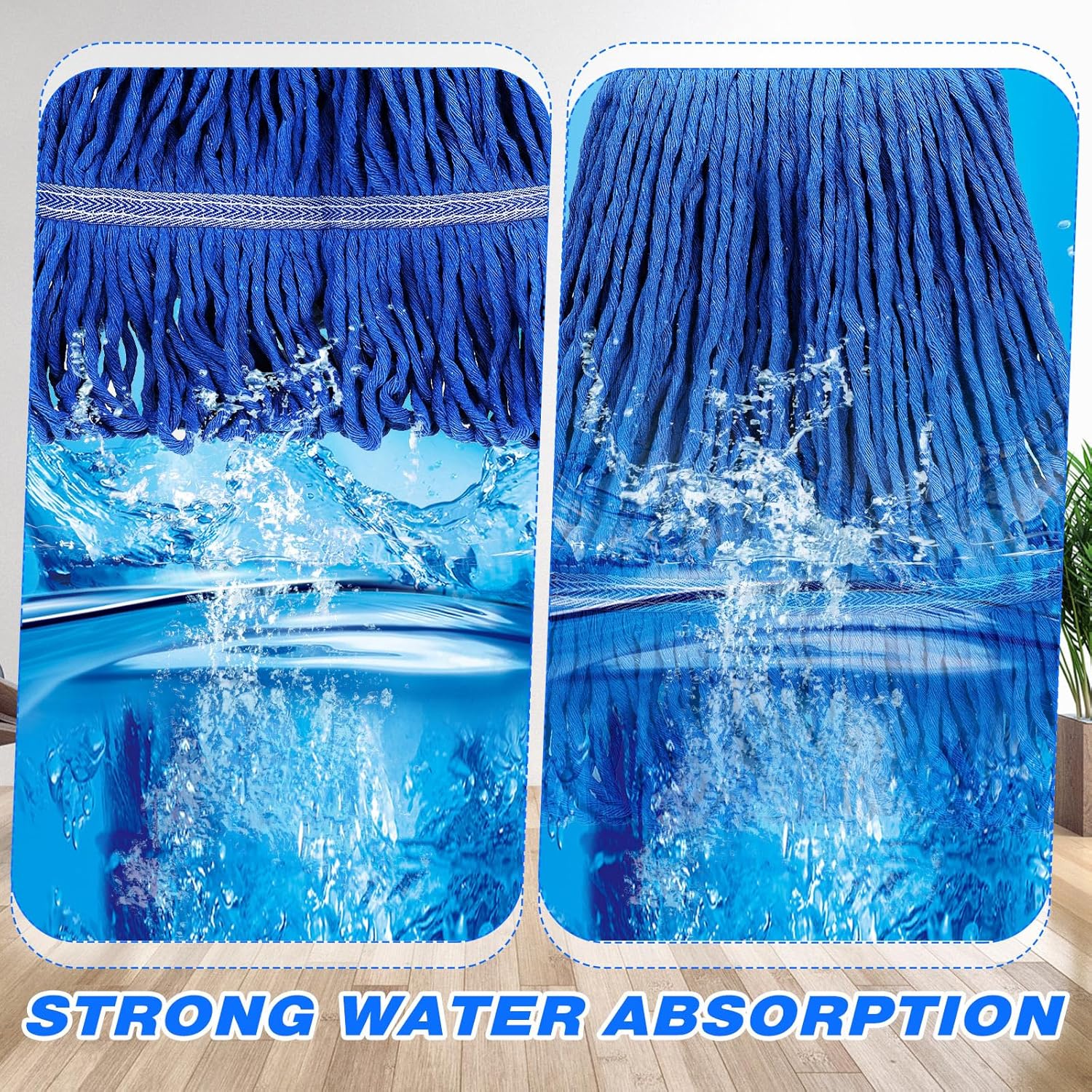 Roshtia 30 Pieces Commercial Mop Head Replacement Floor Cleaning Wet Mop Heads Heavy Duty Large