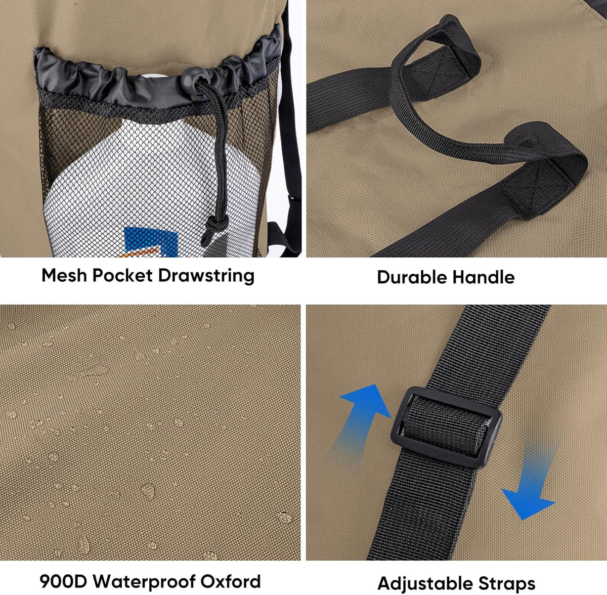 BALEINE 150L Laundry Bag Backpack, 900D Oxford Fabric Large Travel Laundry Bags with Shoulder
