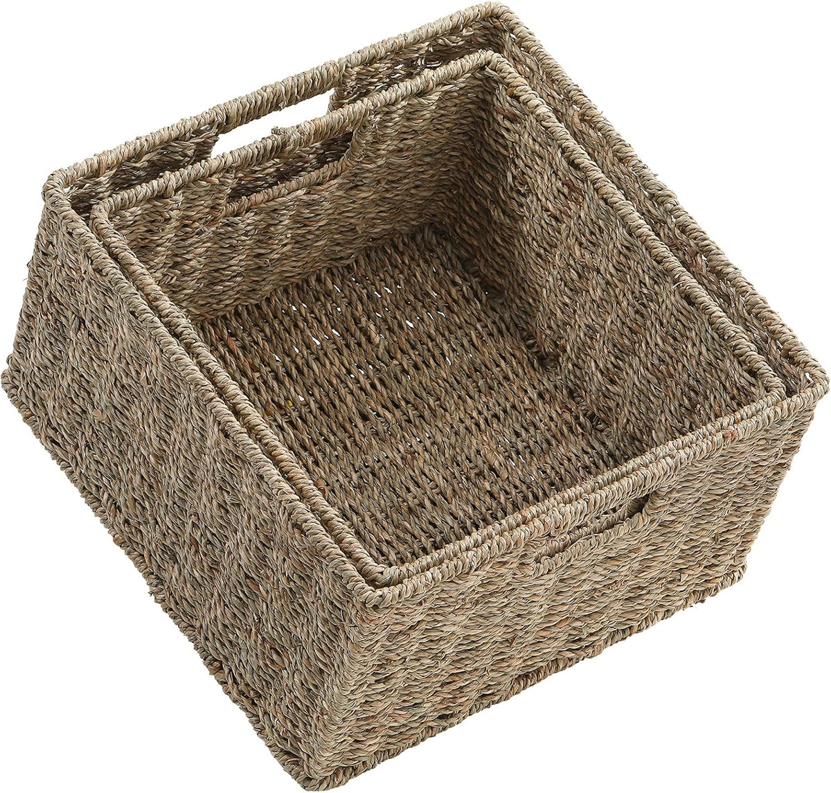 HOONEX Wicker Storage Baskets for Organizing, Decorative Woven Seagrass Baskets for Storage with