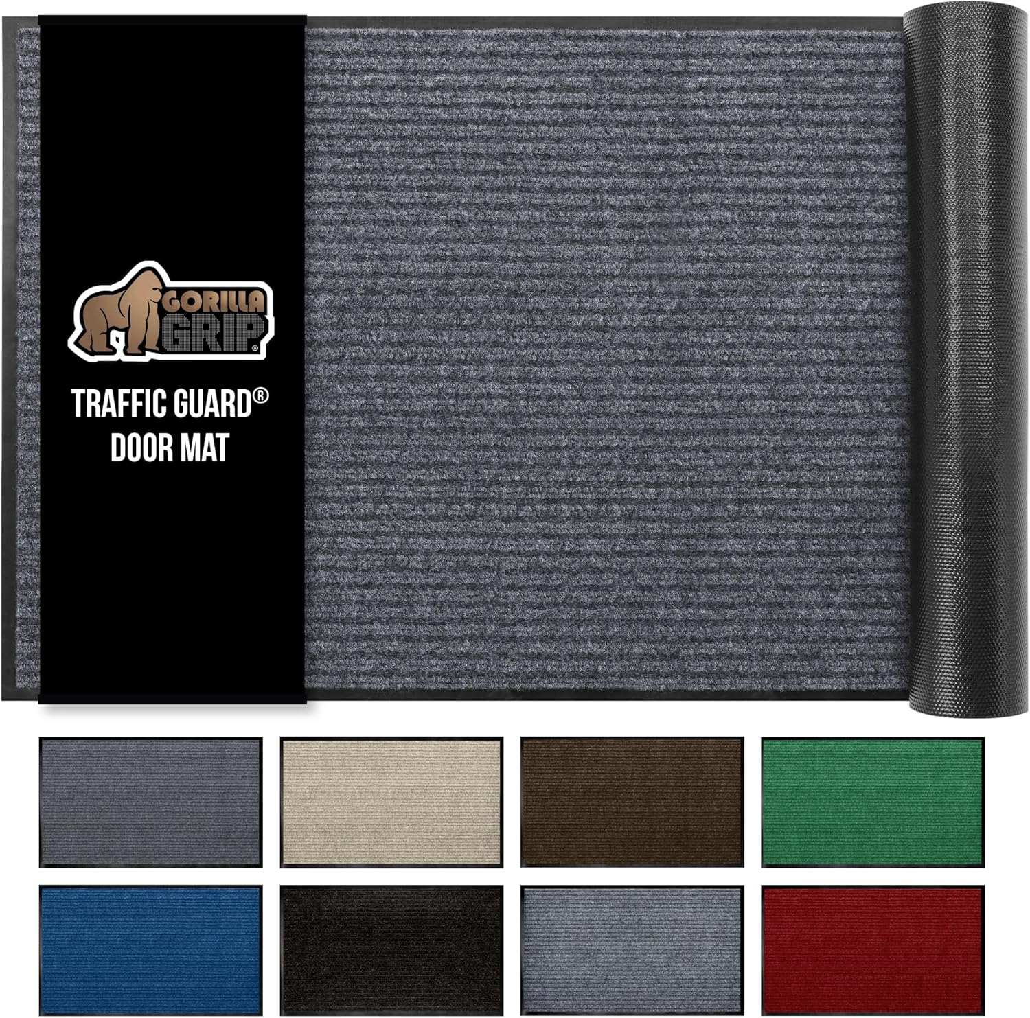GORILLA GRIP Traffic Guard Door Mat, 59x24, Heavy Duty Welcome Mats, Commercial Office Space