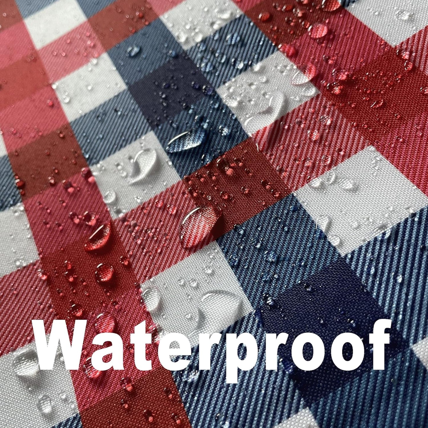 Waterproof Plaid Tablecloth Fabric - Square 58x58 Inch Classic Gingham Checker Table Cloth for