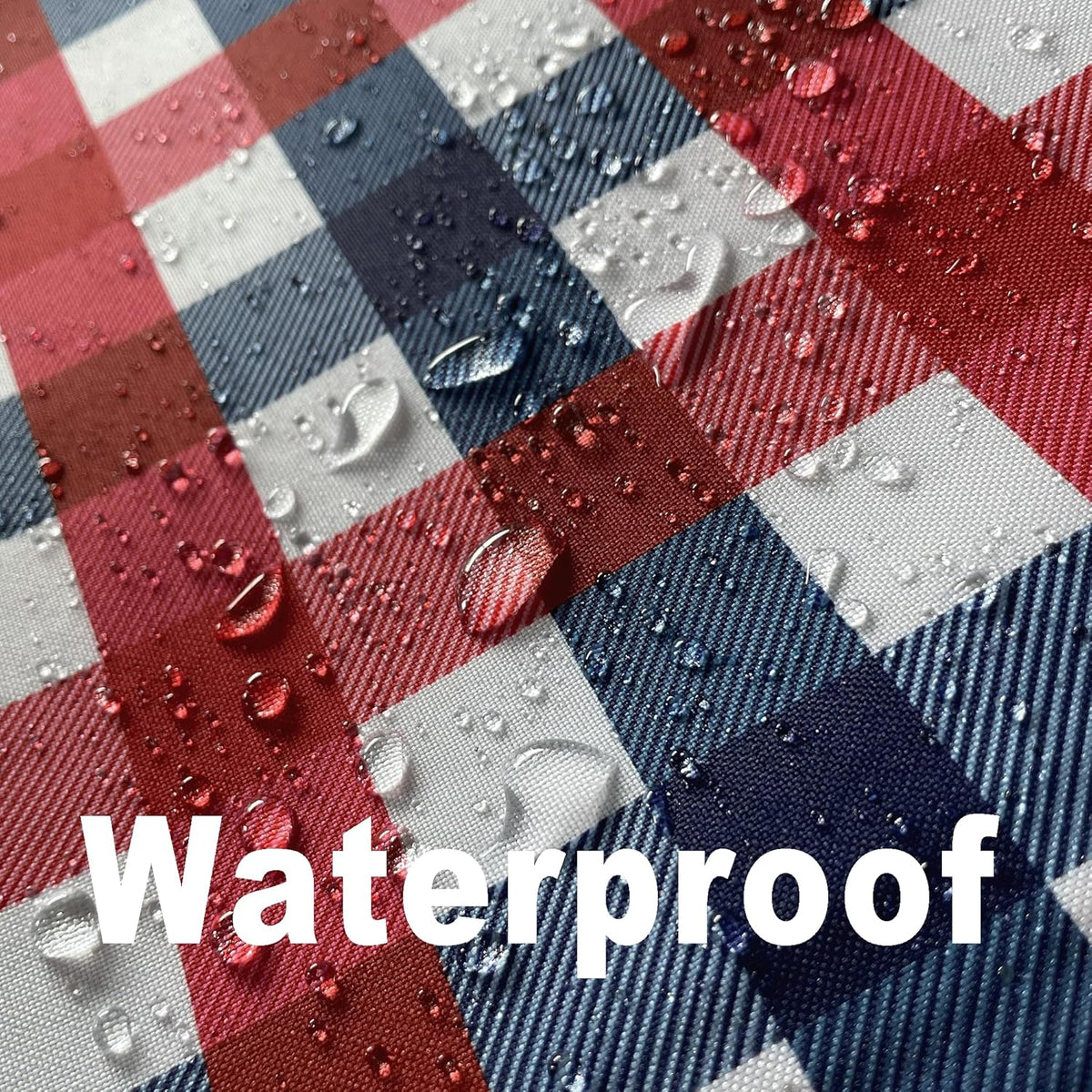 Classic Gingham 4th of July Tablecloth Fabric - Oblong 58x144 Inch Patriotic Party Table Cloth for