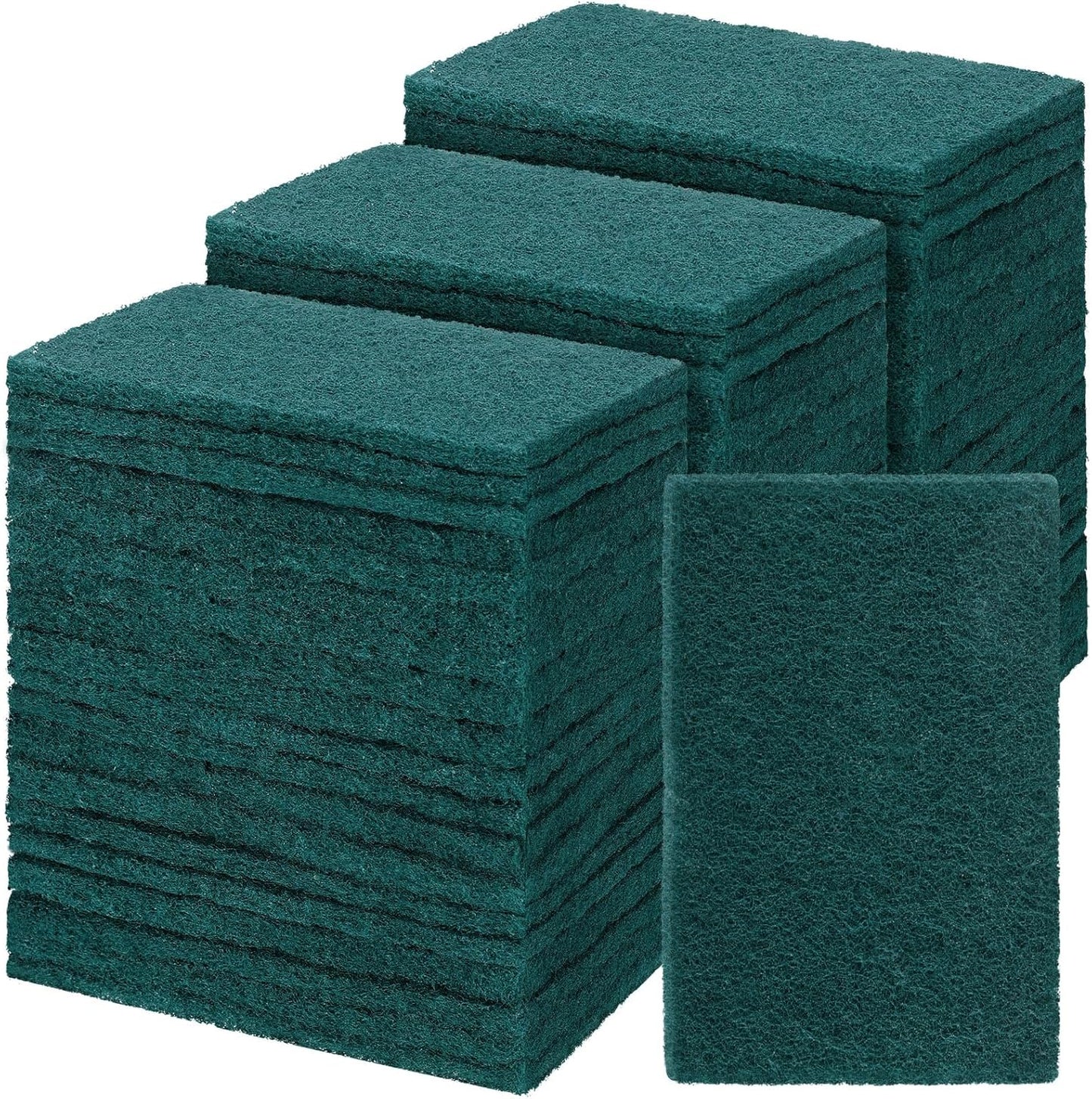 Hoolerry 150 Pcs Heavy Duty Scouring Pads Non Scratch Household Scrub Pads for Cleaning Reusable