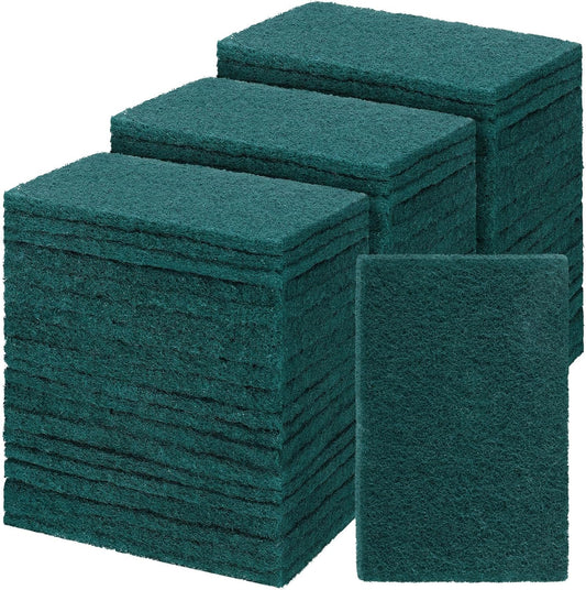 Hoolerry 150 Pcs Heavy Duty Scouring Pads Non Scratch Household Scrub Pads for Cleaning Reusable