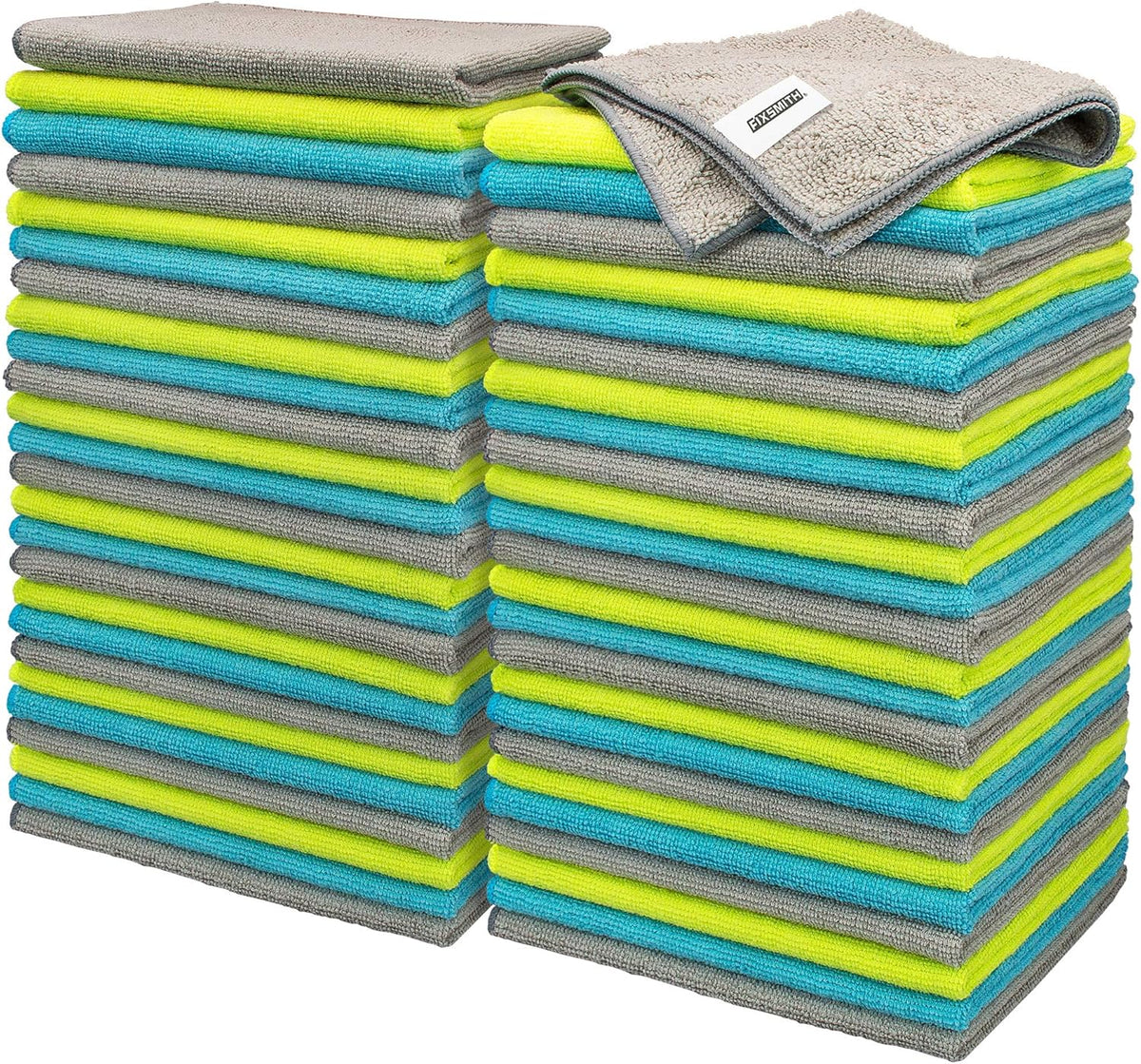 FIXSMITH Microfiber Cleaning Cloth - Pack of 50, Microfiber Towels for Cars 16 x 12 in, Highly