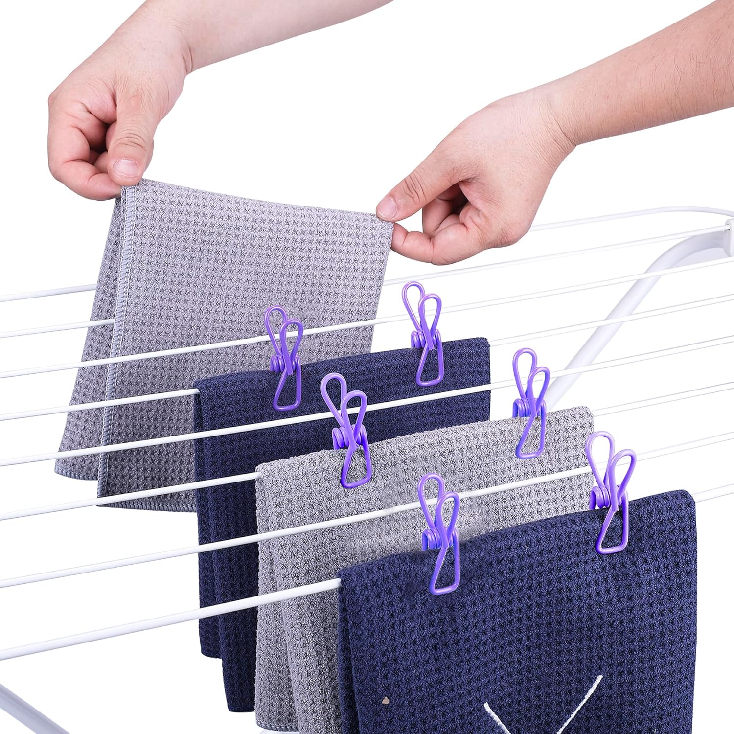 30 Pack Purple Chip Bag Clips for Food - PVC 2 Inch Coated Sealer for Sealing Food - Paper Holder