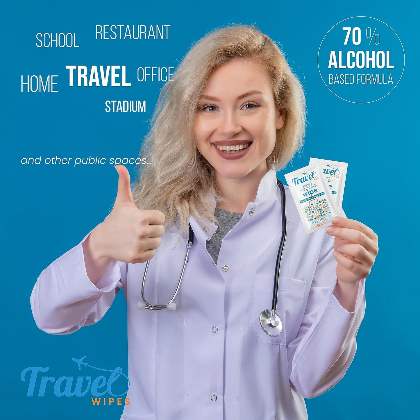 Hand Sanitizing Travel Wipes – 30ct Individually Wrapped | Fresh Citrus Scent, Moisturizing, 70%