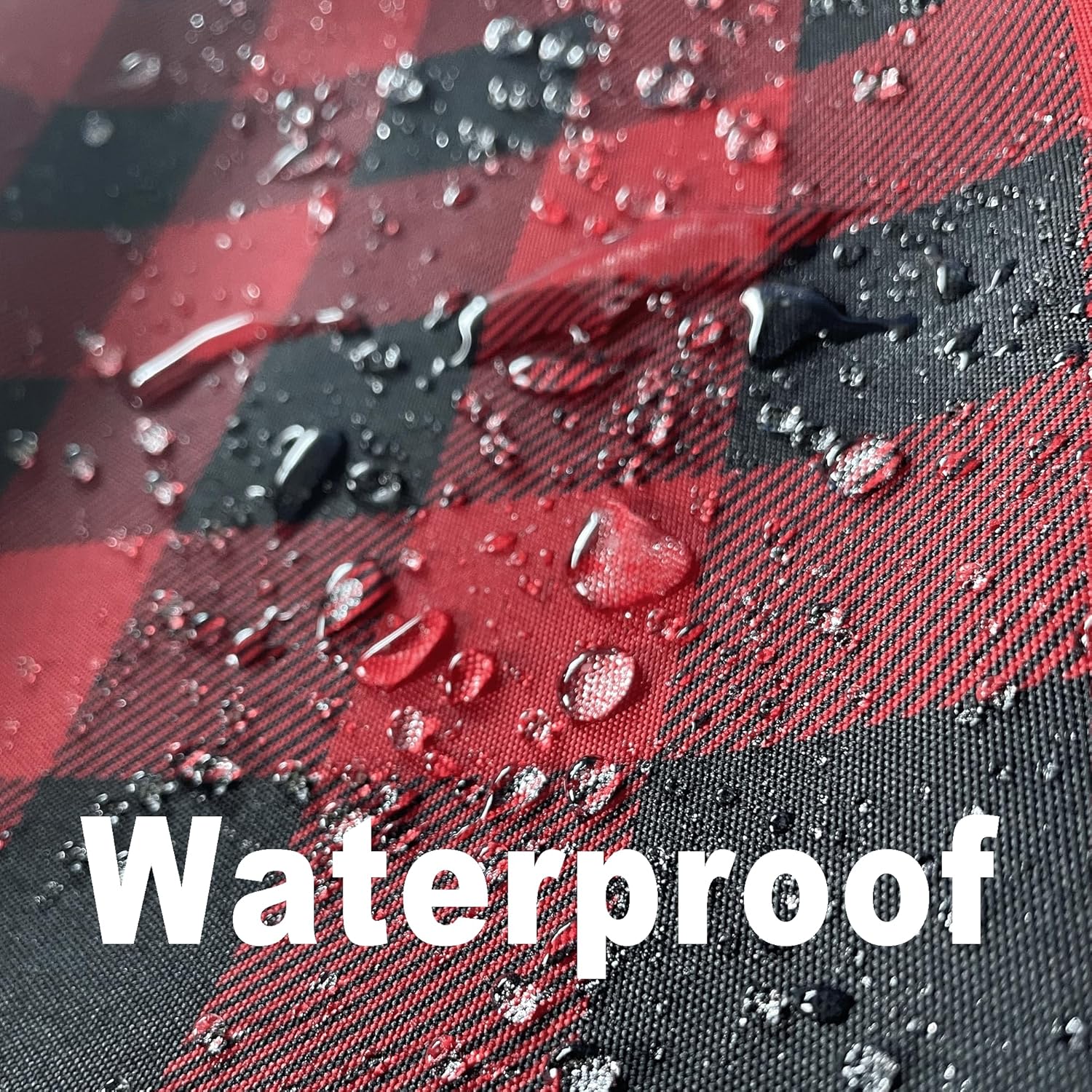 Waterproof Plaid Tablecloth Fabric - Round 58 Inch Classic Gingham Checker Table Cloth for