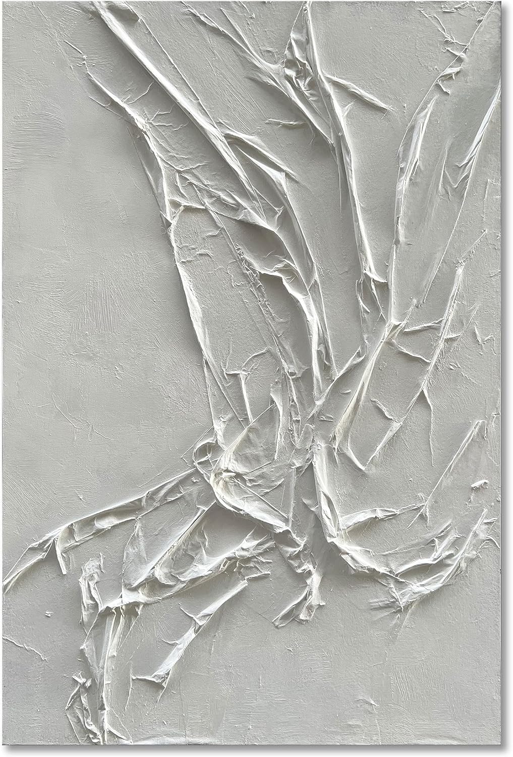 NANKAI Hand-Painted White Texture Abstract Art Painting Minimalist Art Home office hallway wall