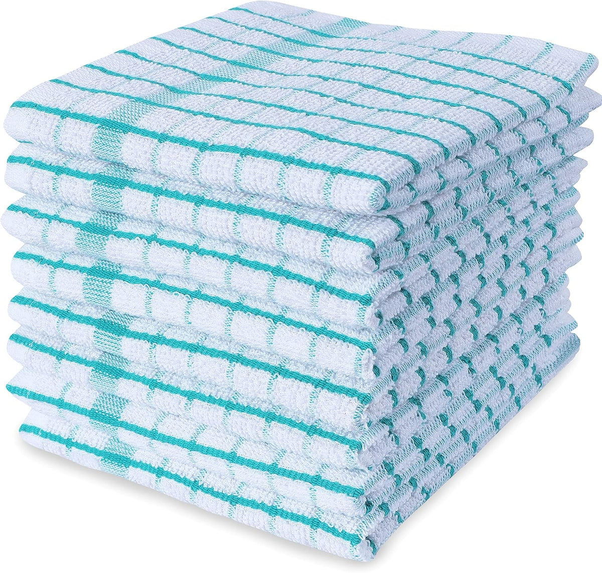 AMOUR INFINI Kitchen Dish Cloths Set of 8 - Ultra Soft, Highly Absorbent, Quick-Drying Terry Cotton