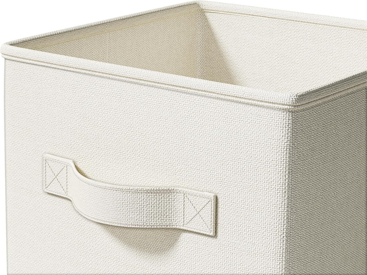 4 Pack Foldable Fabric Closet Storage Bins, 11Inch Organizer Cubes with Handles, Linen Storage
