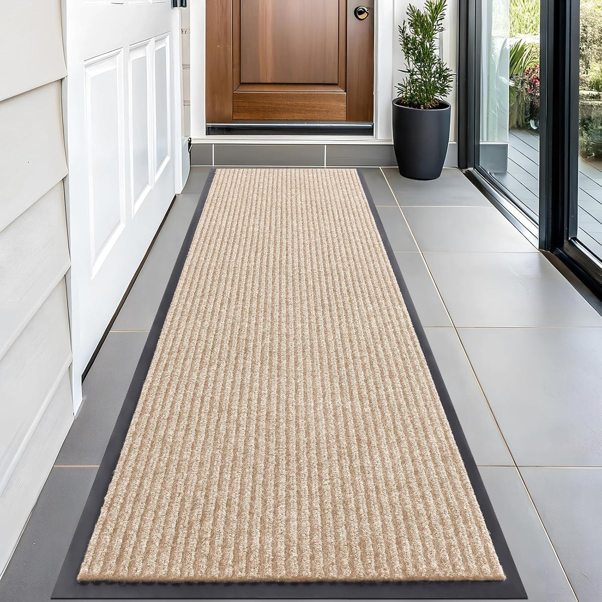 OLANLY Front Door Mat Indoor Outdoor Entrance, Waterproof Heavy Duty Doormat, Fade Resistant, Low