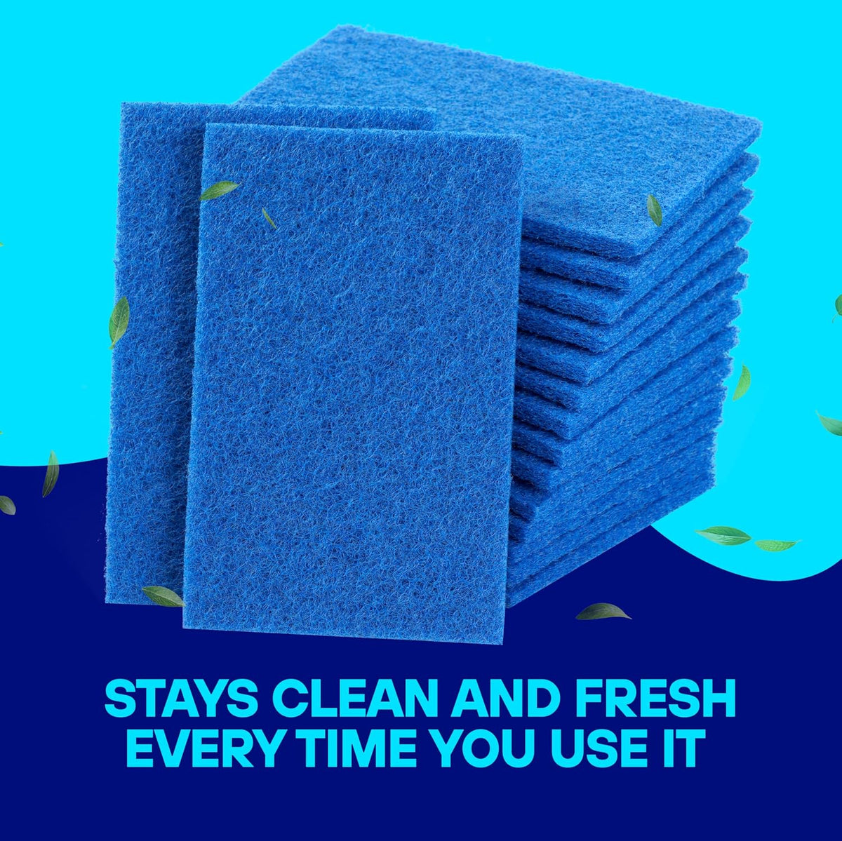 SCRUBIT 50 Pack Scouring Pad - Heavy Duty Scrub Pads for Cleaning Dishes - Non-Scratch Reusable